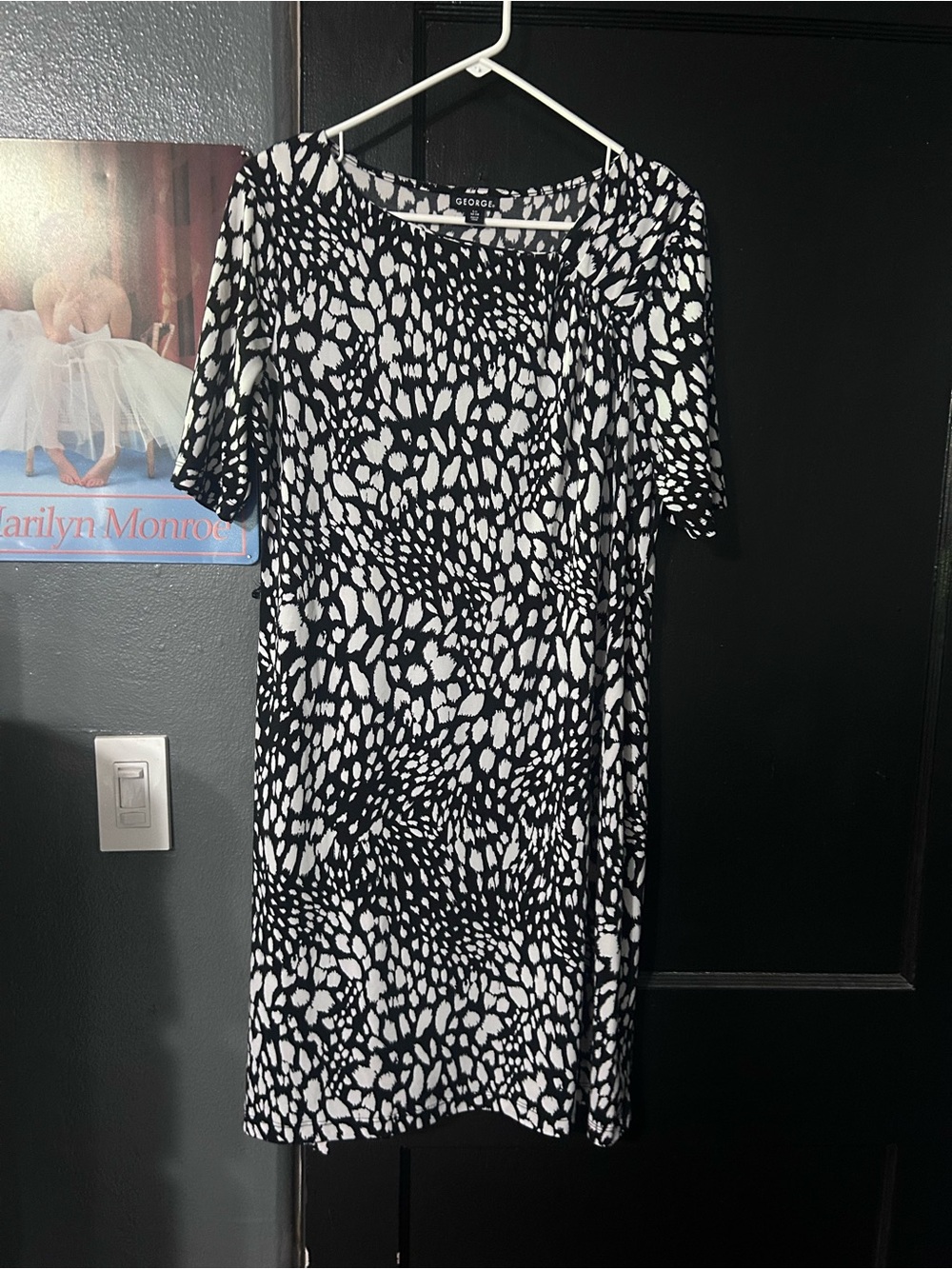 George Black and White Printed Midi Dress